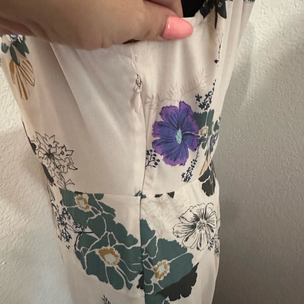 Free People Cream Floral Maxi Dress with Purple & Green Accents - Picture 7 of 10